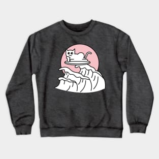 The Great Cat Wave off Kanagawa - Thirty-six Cat Views of Mount Fuji Crewneck Sweatshirt